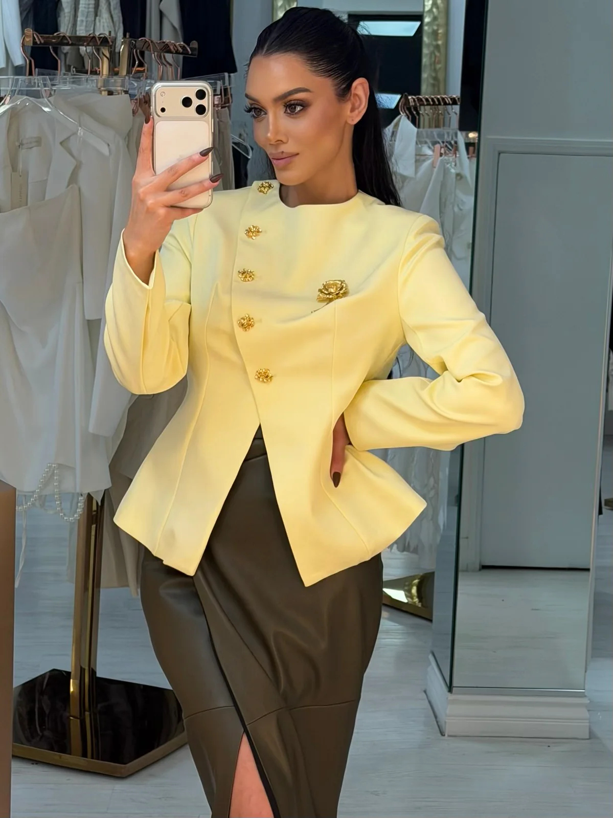 “Adele” cinched waist blazer