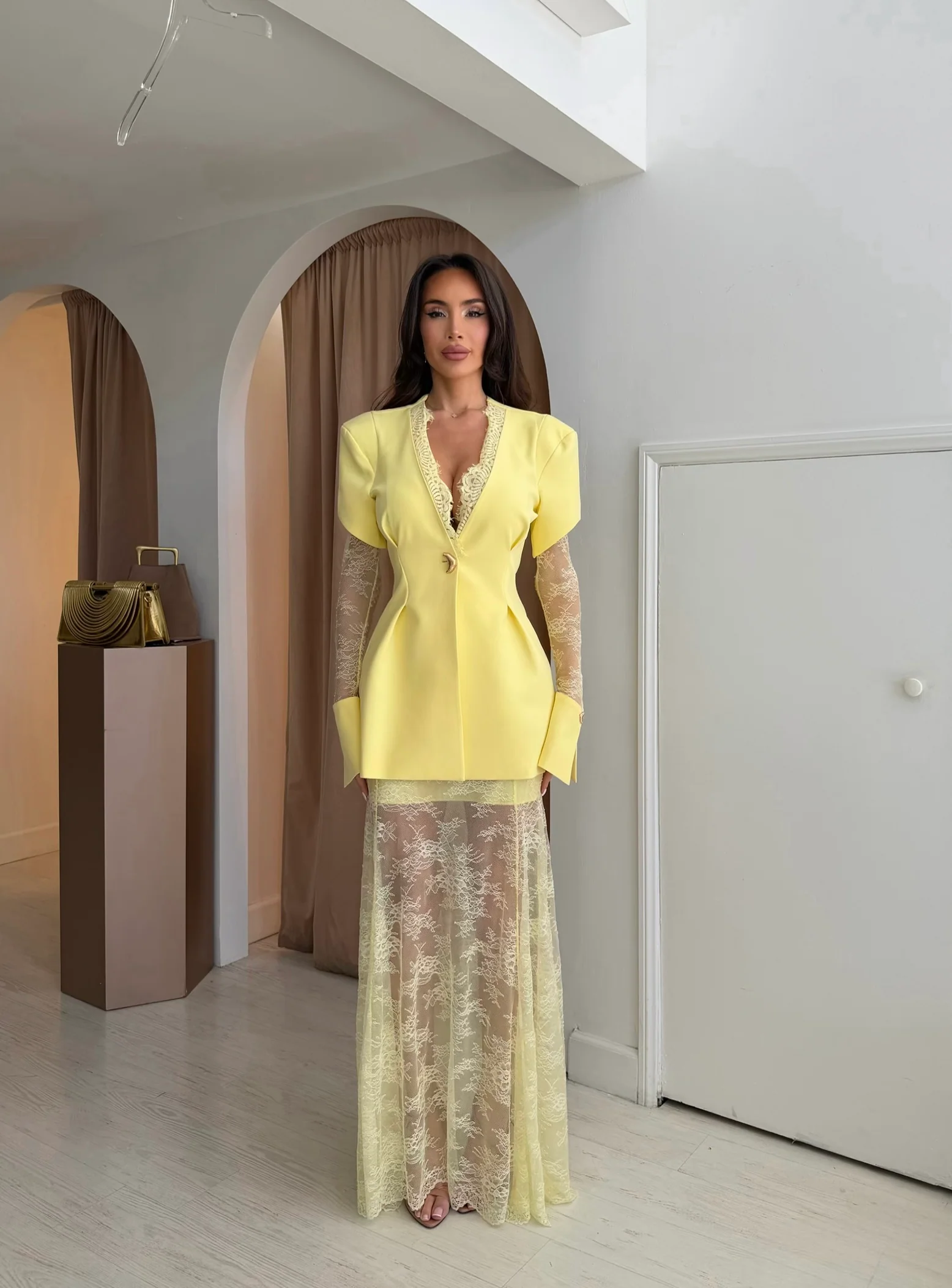 “Aurelia” blazer and skirt set