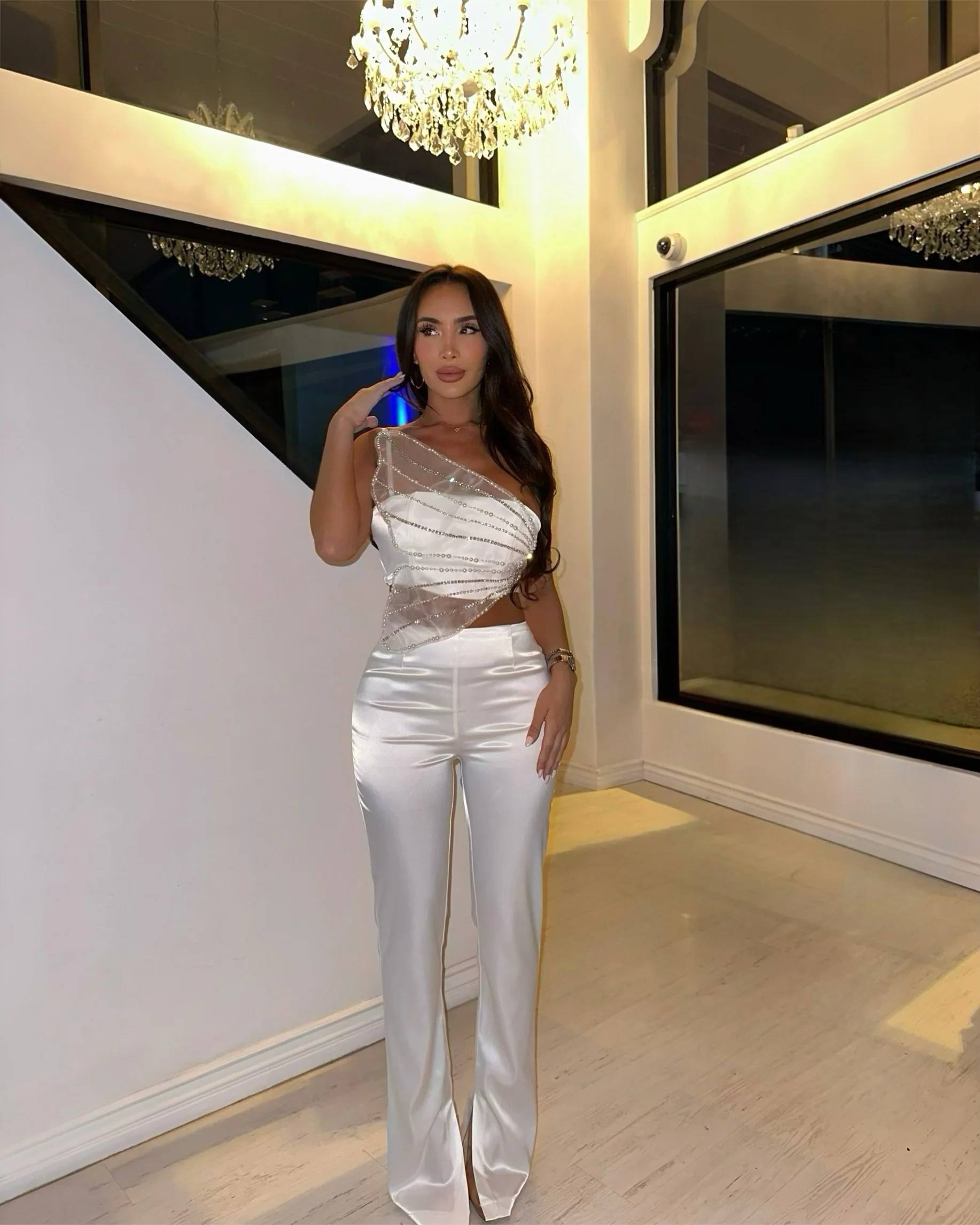 ‘Butterfly' Top and Pants Set in white - Image 2