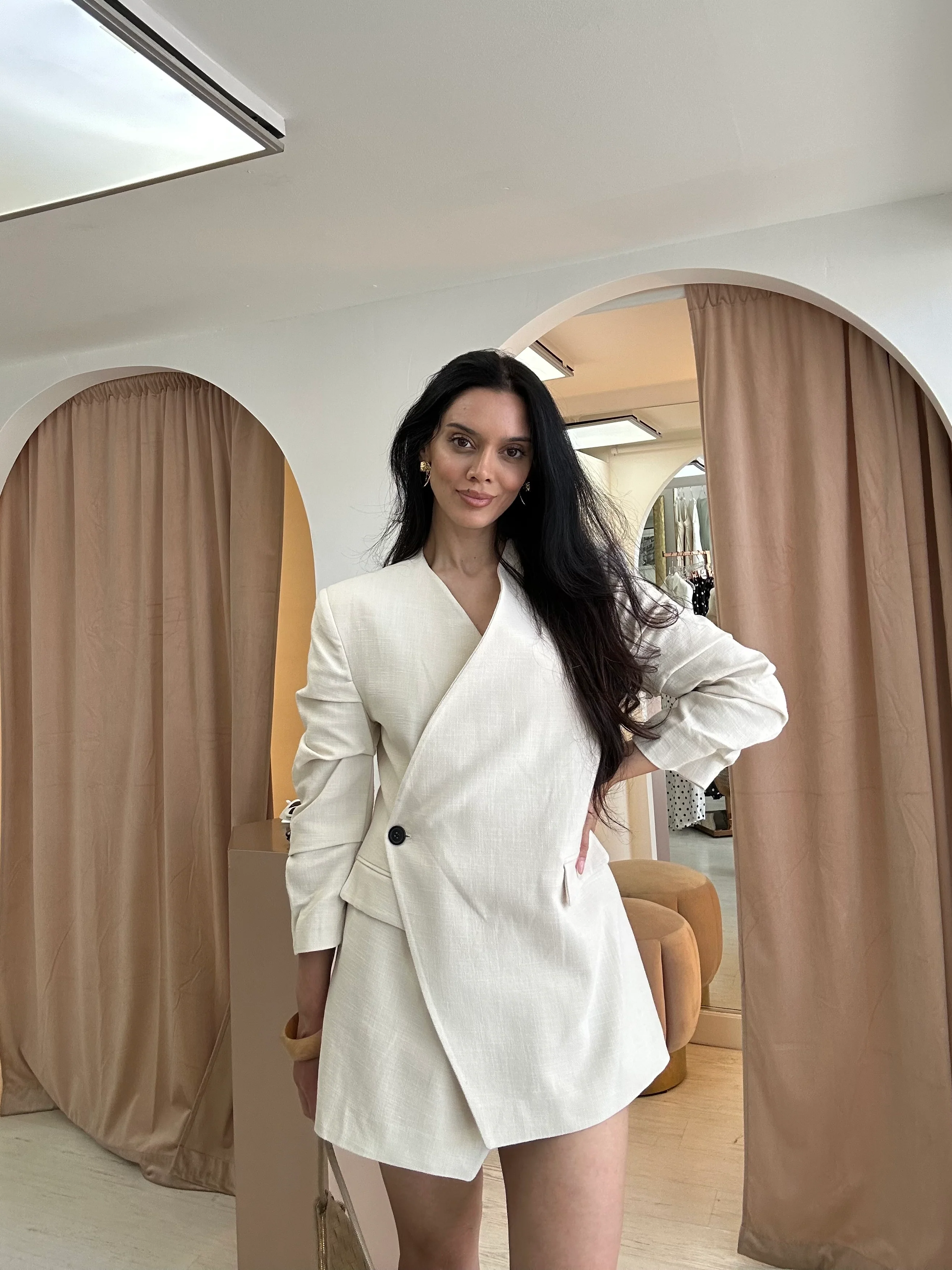 “Kyla” structured blazer and skirt set - Image 2