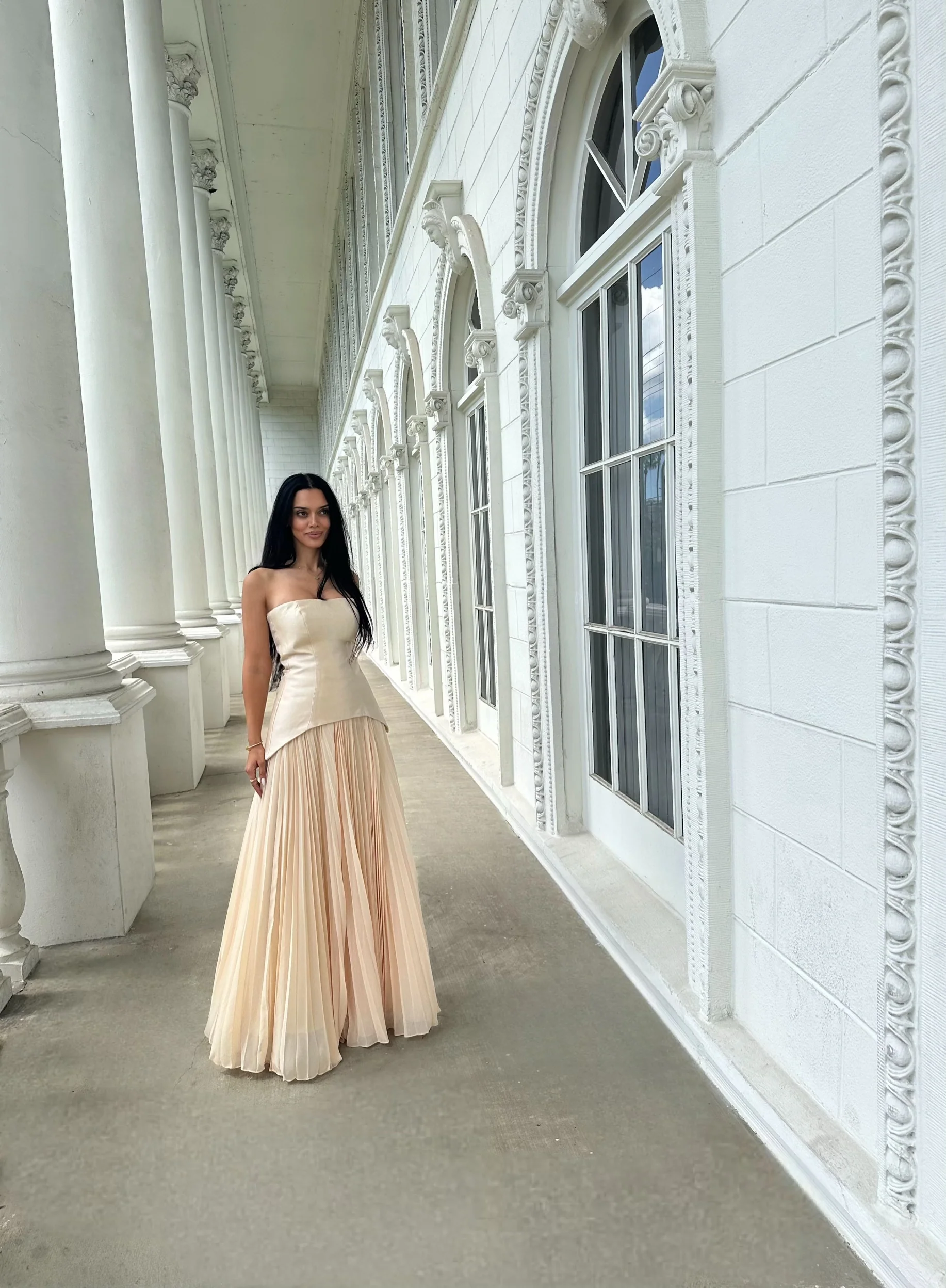 "Francis" Dress in champagne nude - Image 2