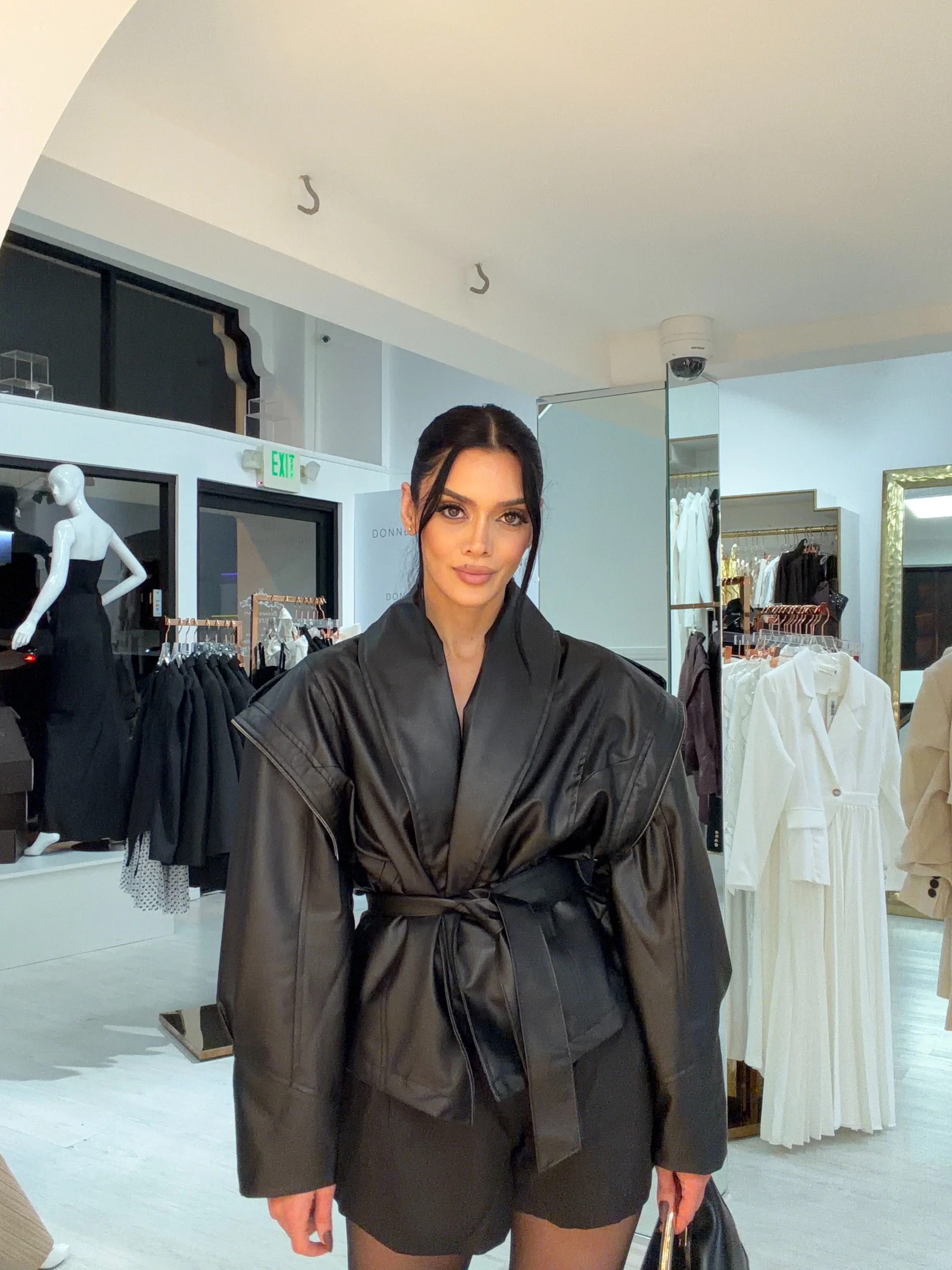 “Jae” leather jacket in black