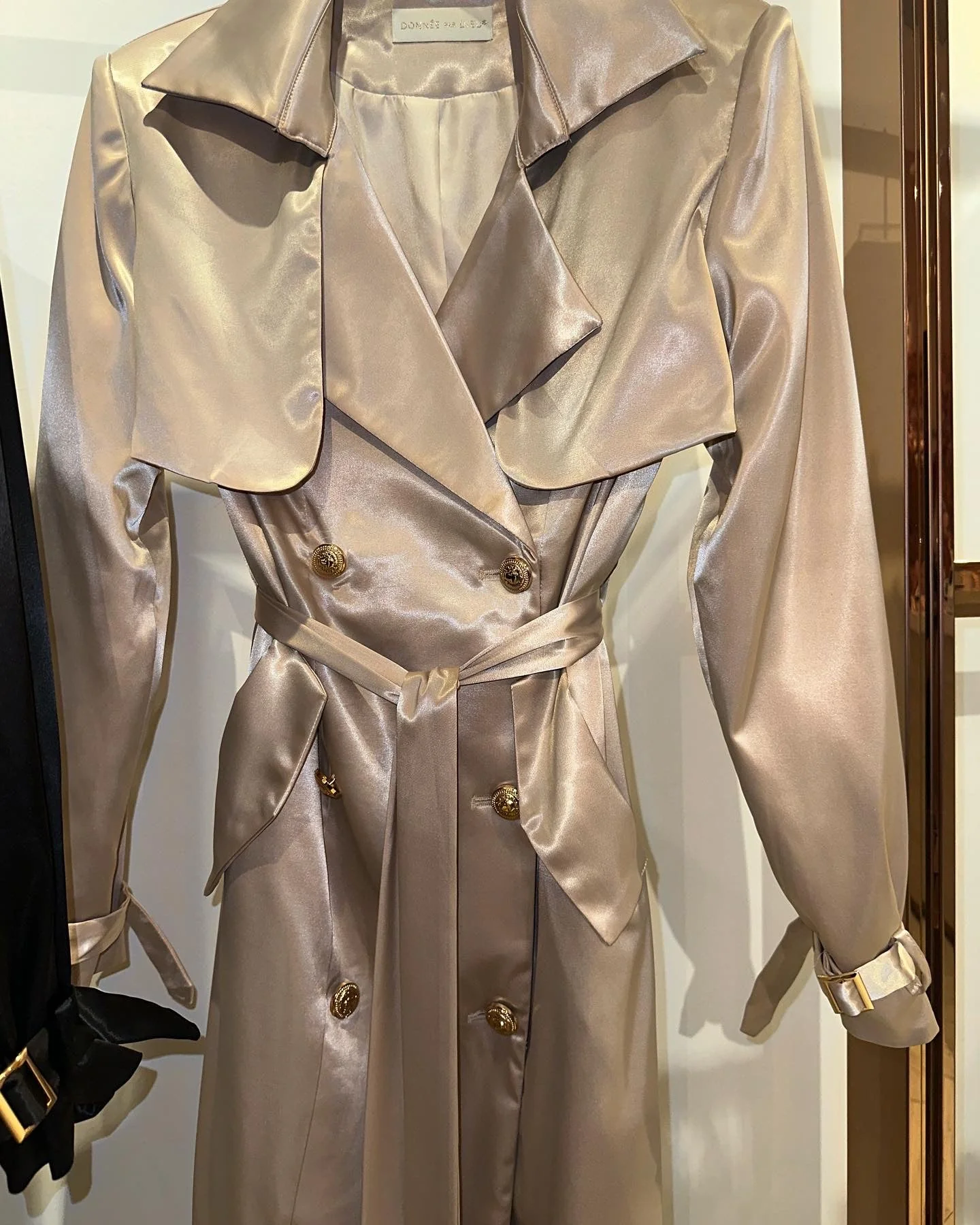 ‘Jennifer' Silk Coat in champagne - Image 5