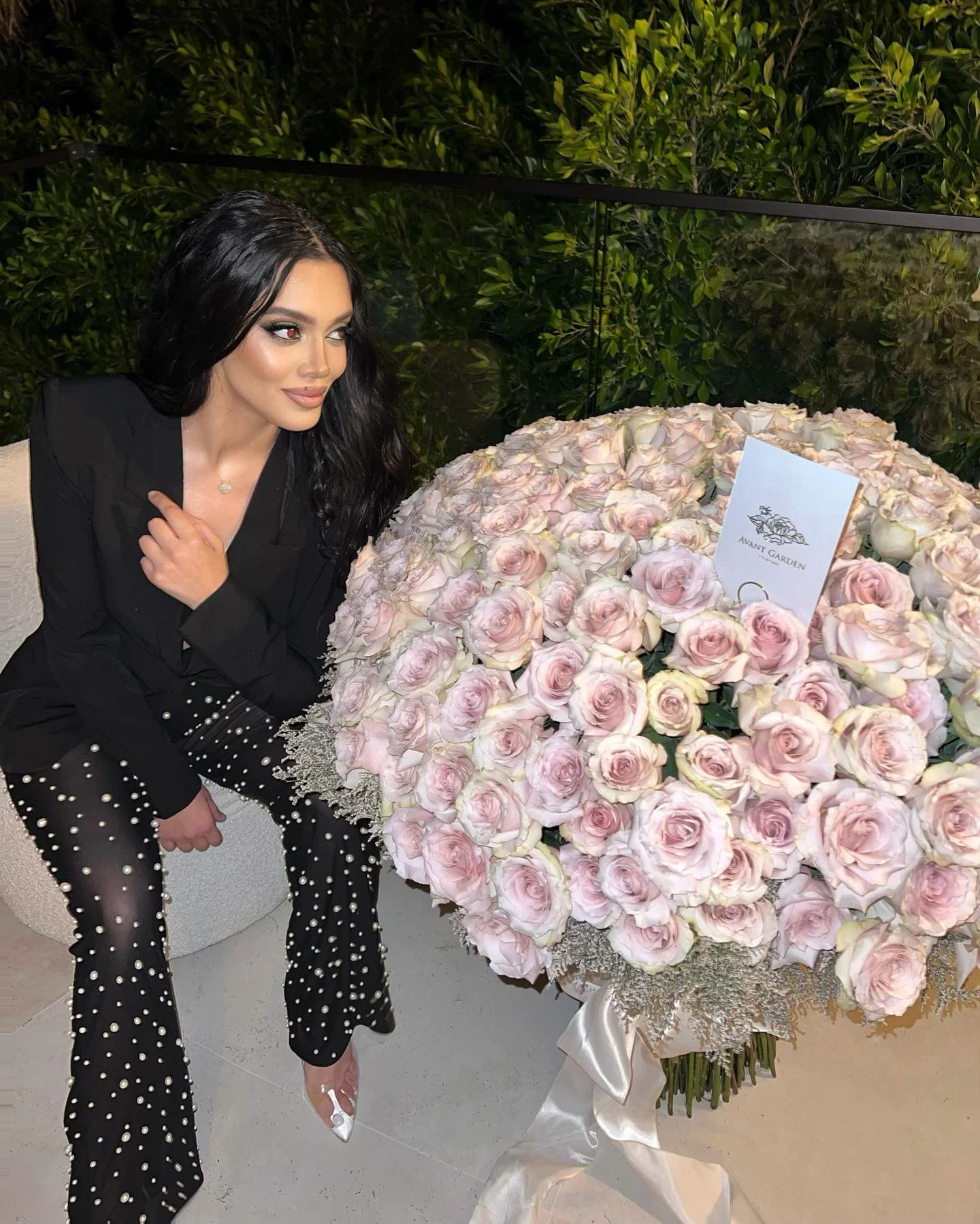 ‘MELISSA' Blazer & Pearl Detailed Pants Set in BLACK - Image 6