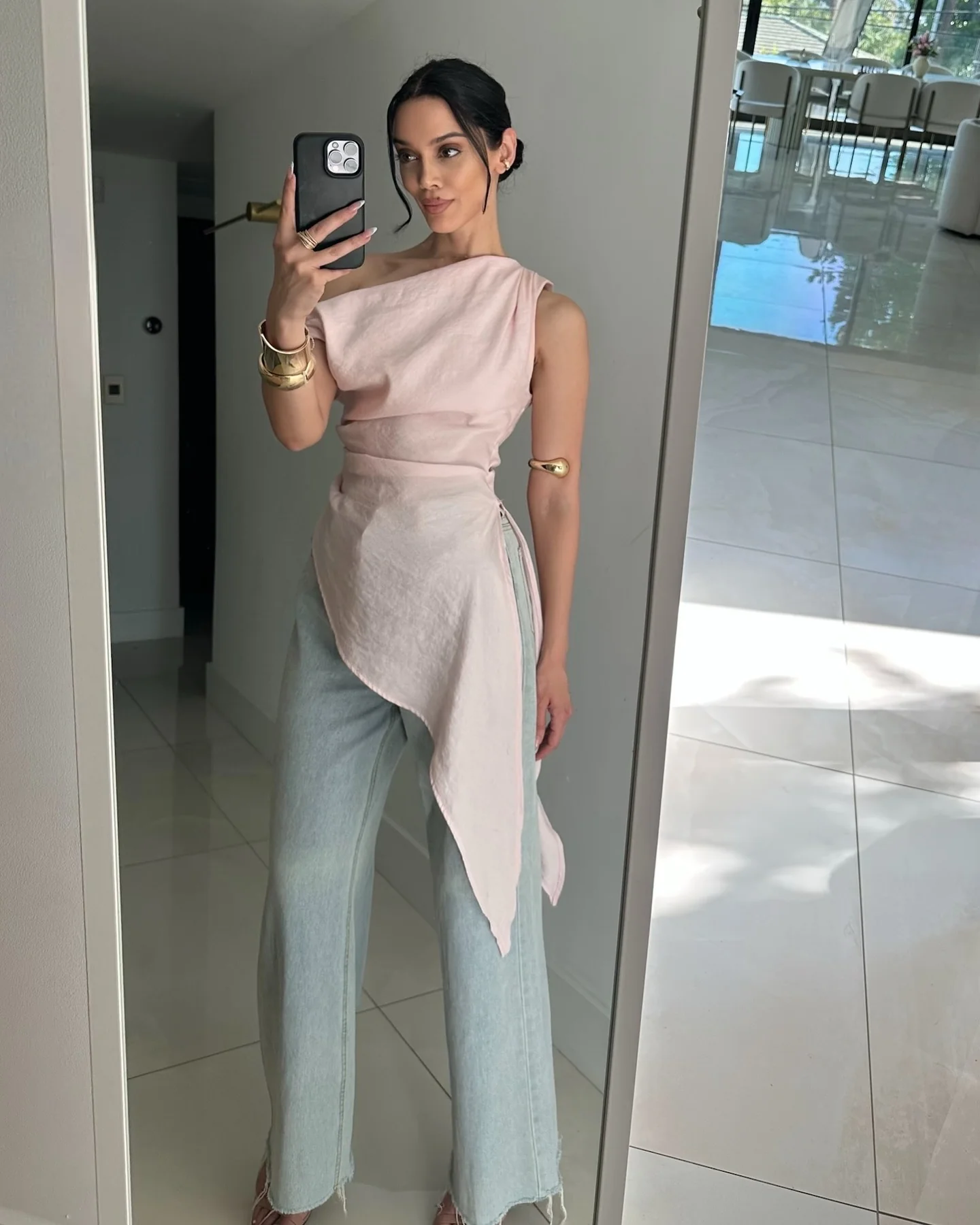 “Nala” asymmetrical top in pink - Image 2