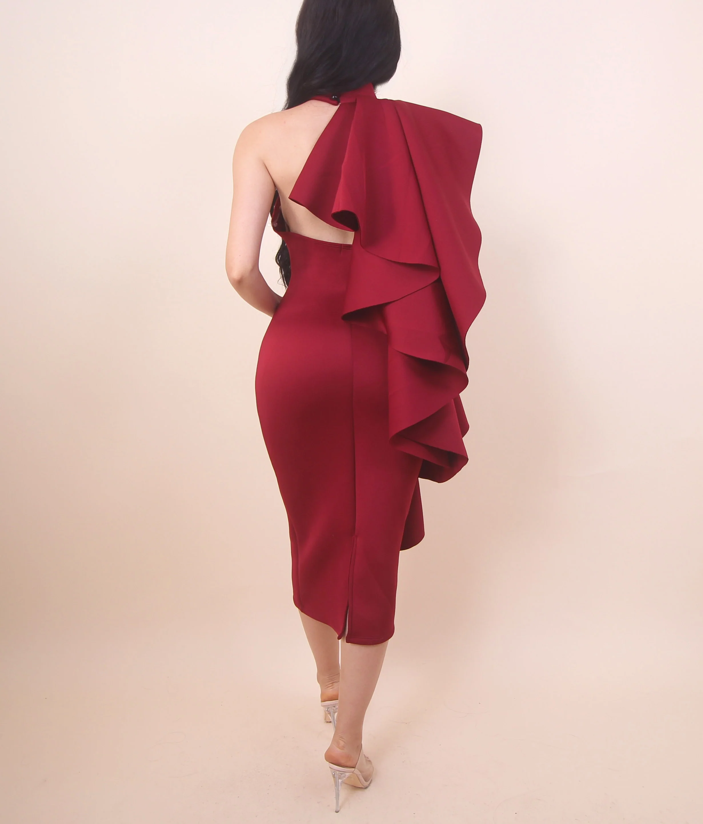 'RANICA' Womens Sleeveless Patchwork Ruffles Bodycon Vestidos Party Dress Clubwear - Image 4