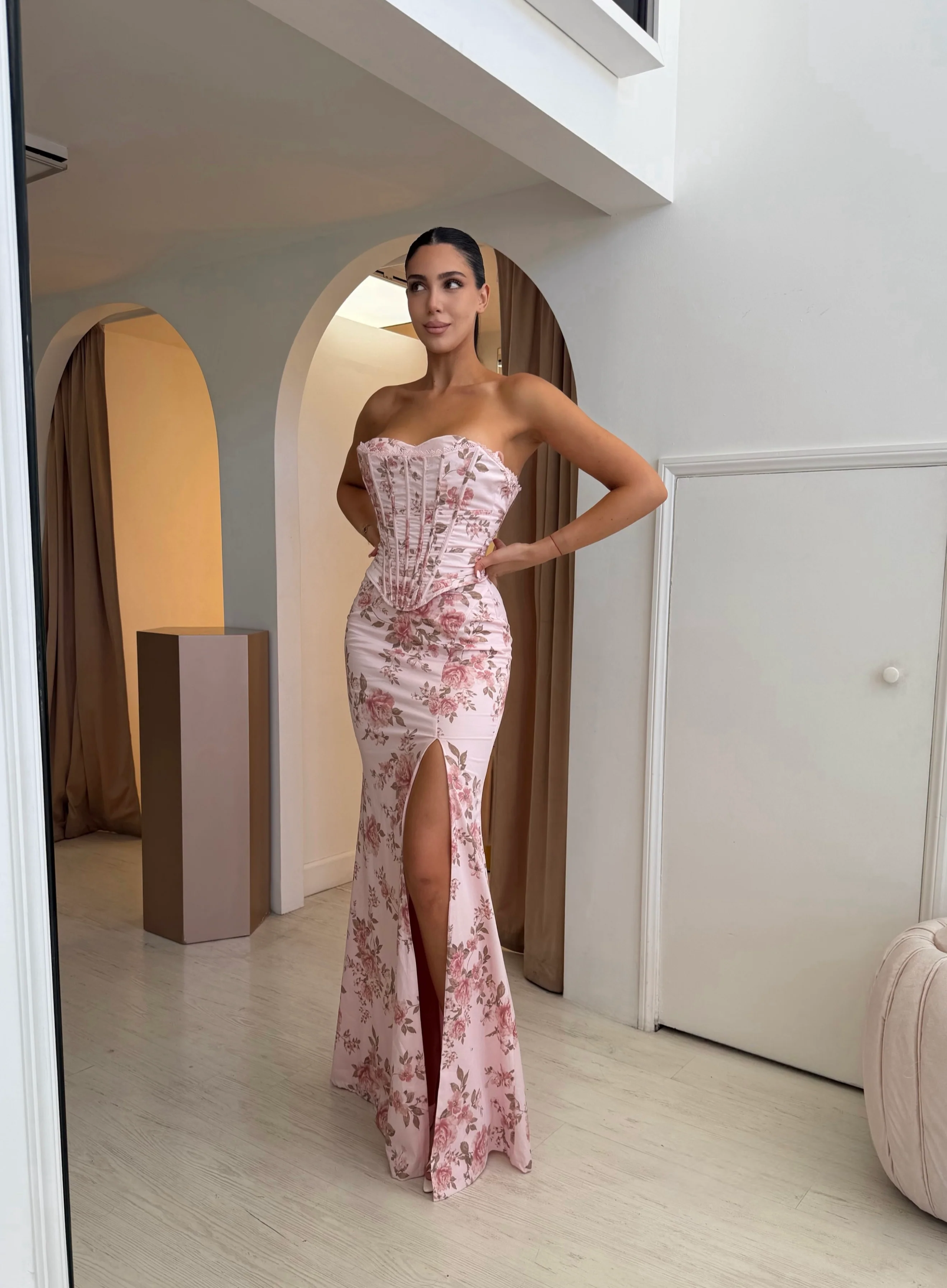 “Rova” flower print corset dress - Image 2
