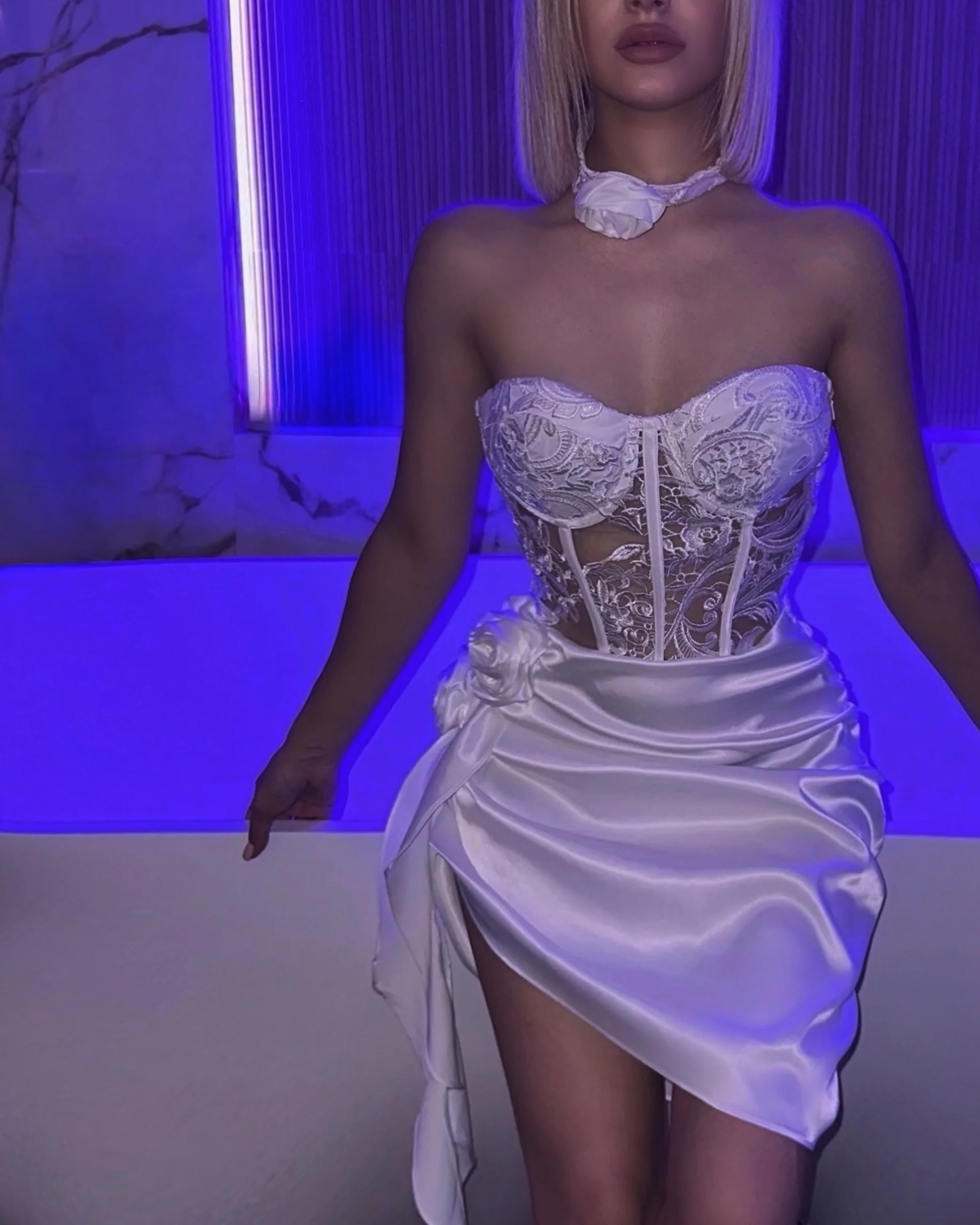 'Samantha' dress in white - Image 2