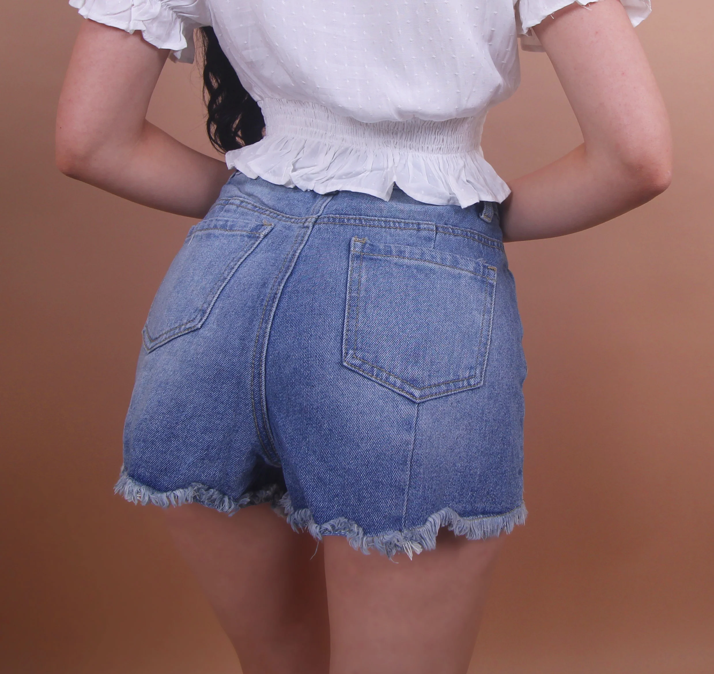 'SIMA' Blue Jean Shorts - Image 4