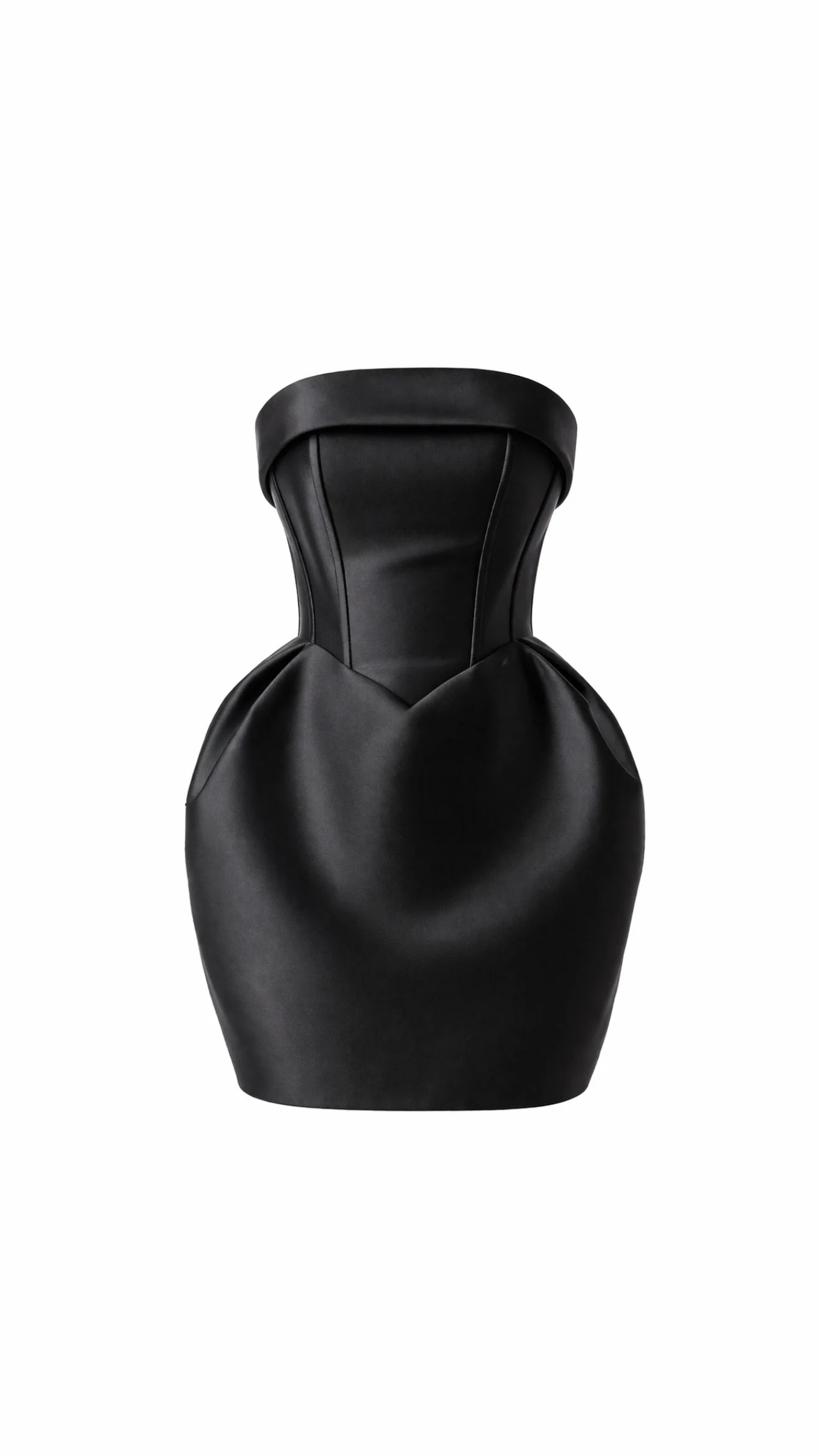 “Siri” satin dress in black