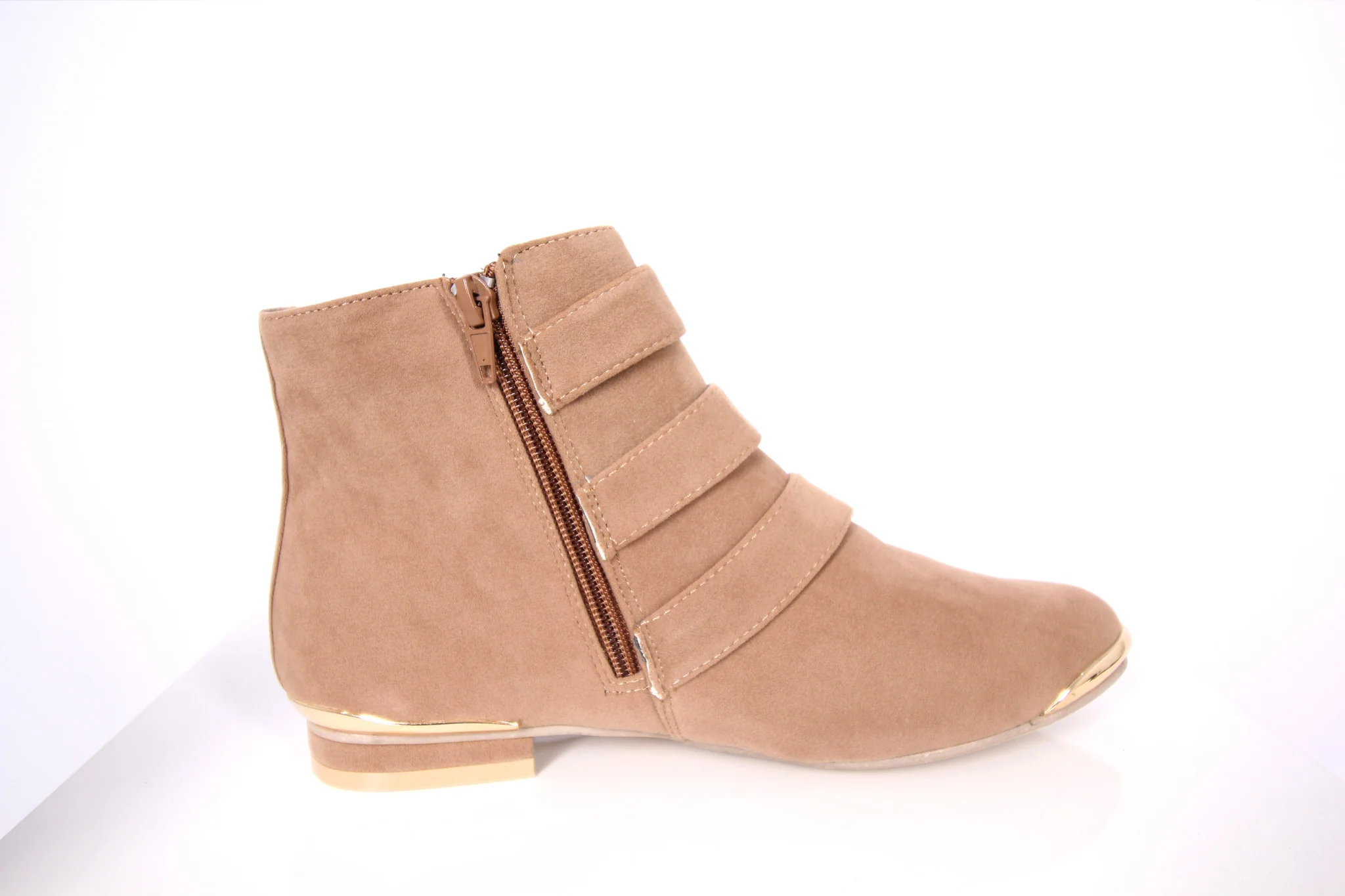 Suede Beige Ankle Boots - Image 3