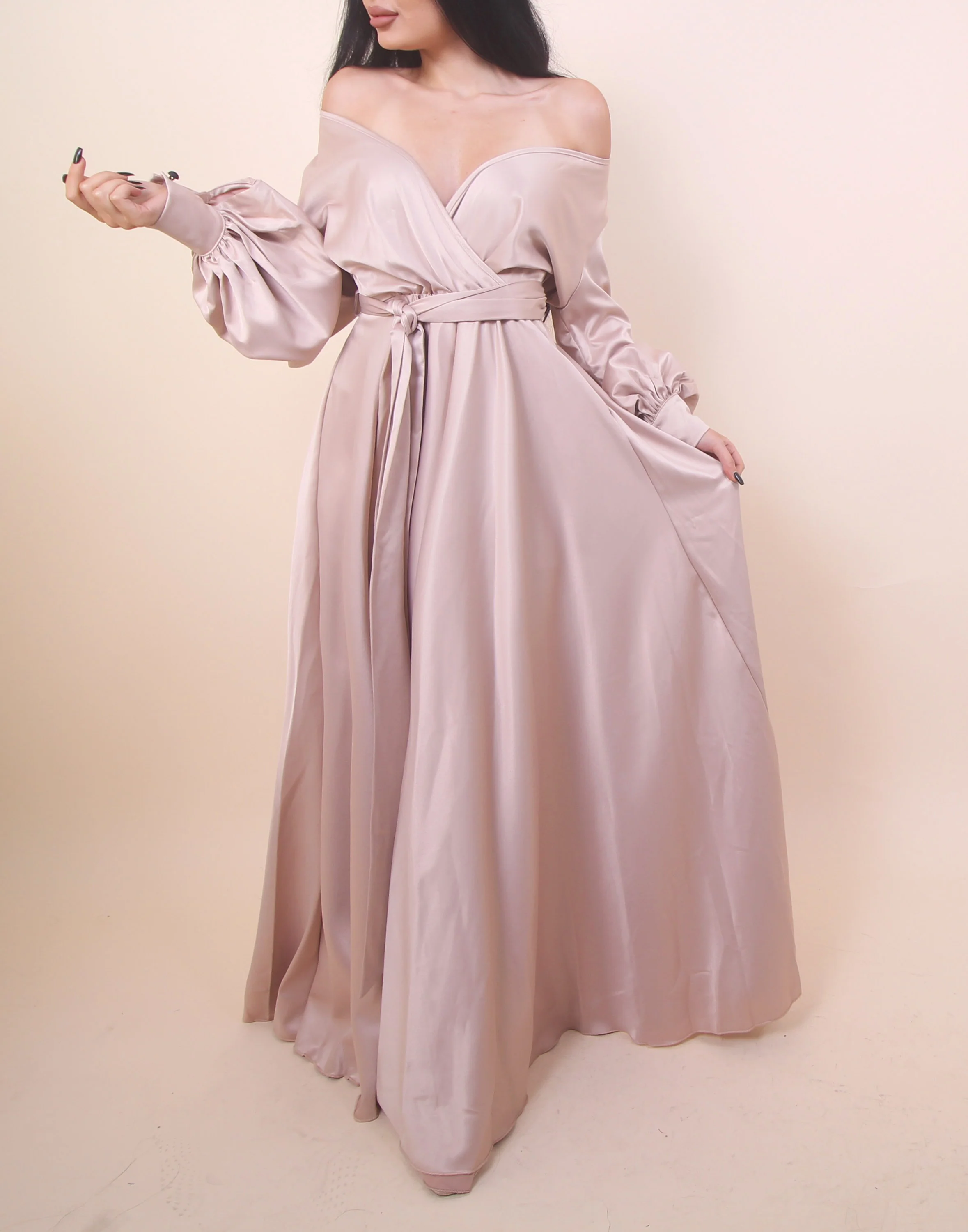 CHAMPAGNE - 'DREAM' Satin Gown - Image 4