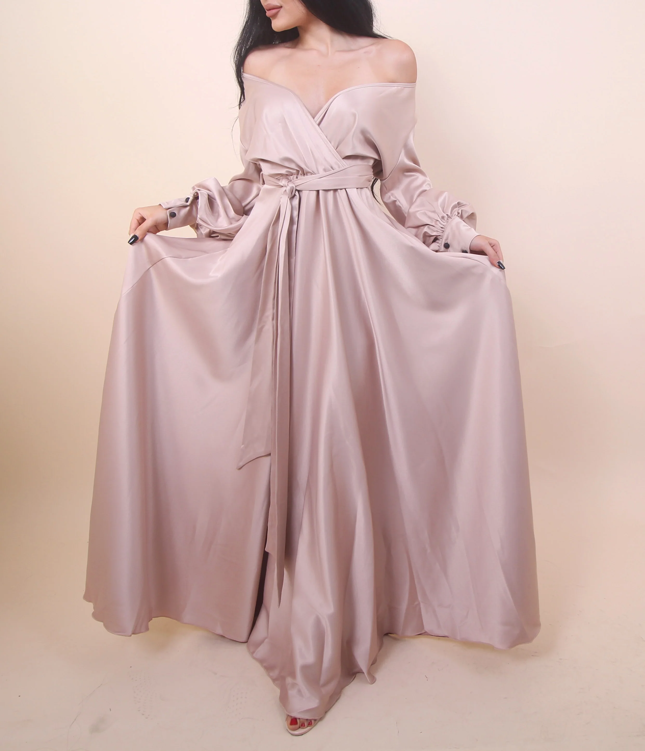 CHAMPAGNE - 'DREAM' Satin Gown - Image 5