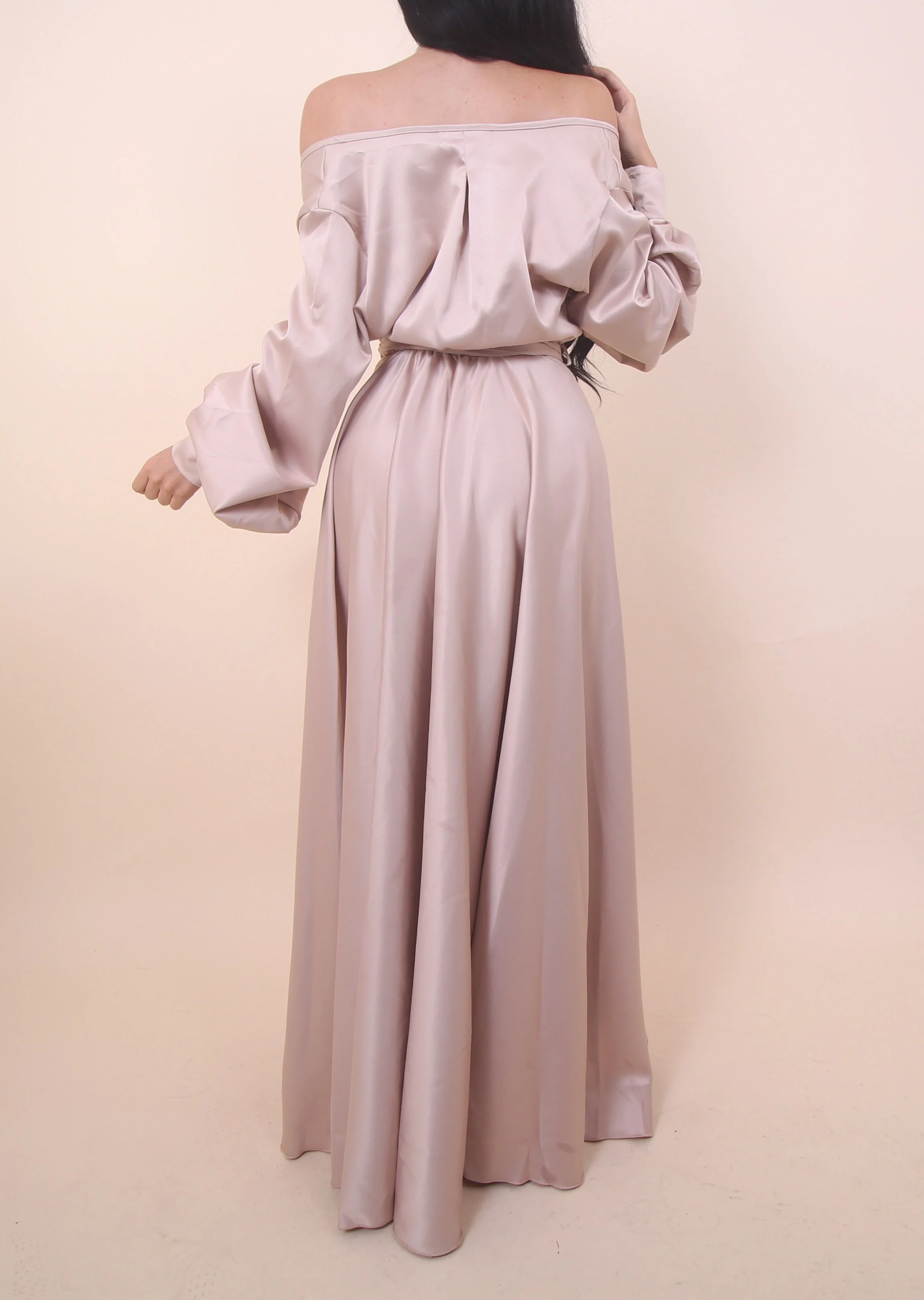 CHAMPAGNE - 'DREAM' Satin Gown - Image 6