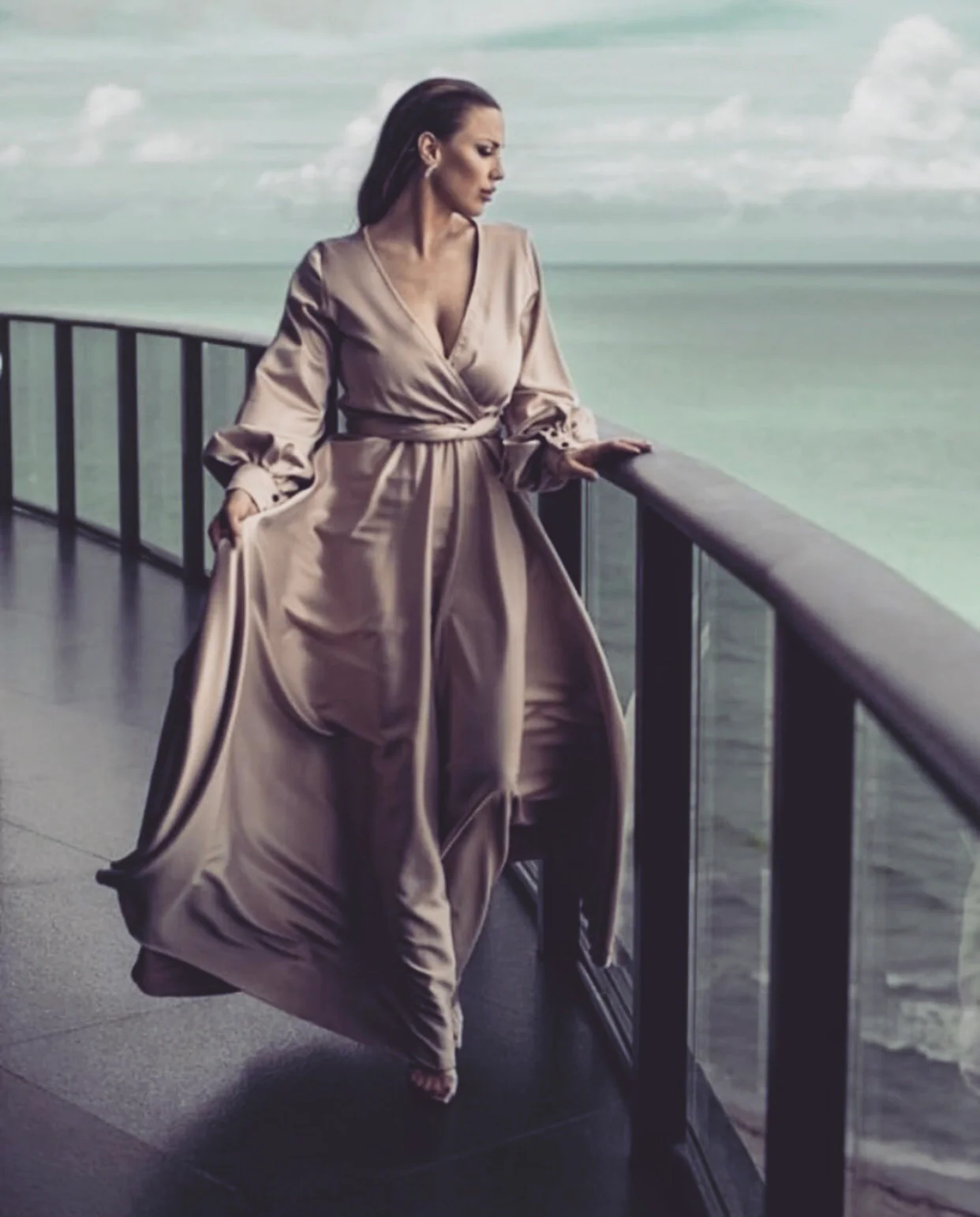 CHAMPAGNE - 'DREAM' Satin Gown - Image 7