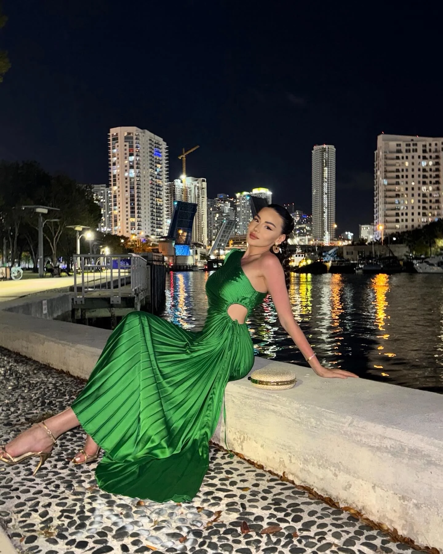 'Thea' Green Dress - Image 2