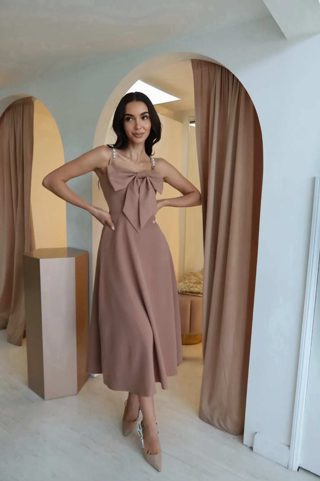 “Wenda” bow detailed dress - Image 2